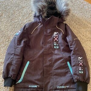 Girls size 4- FXR fresh jacket Charcoal Winter Jacket with Fur Hood